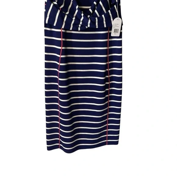 Jessica Simpson Navy Blue Sleeveless Striped Dress - Size L - Picture 4 of 9
